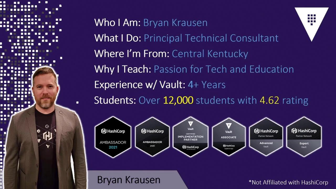 Bryan Krausen, Principal Solutions Architect, instructor profile and certifications