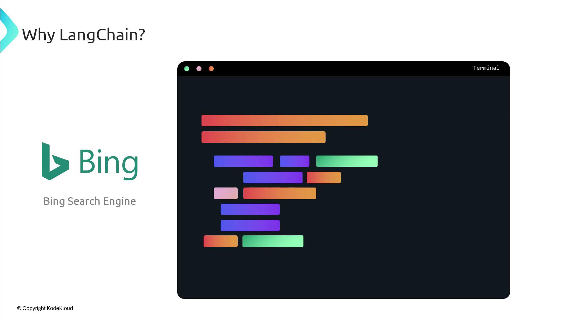The image features the Bing logo with the text "Bing Search Engine" and a colorful, abstract representation of code or data in a terminal window.