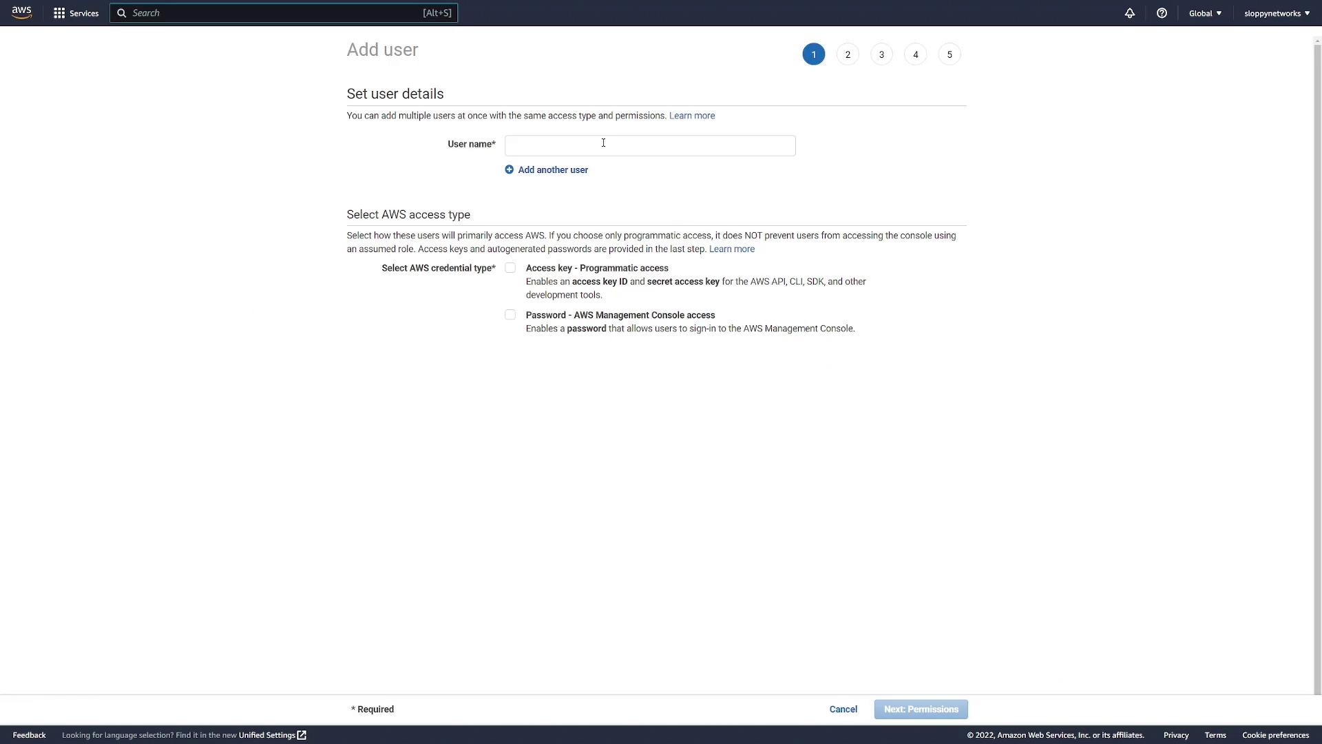 The image shows an AWS Management Console screen for adding a new user, where you can set user details and select the AWS access type. Options include programmatic access via access keys and console access via a password.